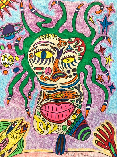 DUIMSTRA Josh Untitled / Felt pen and colored pencil on paper / Signed lower right...