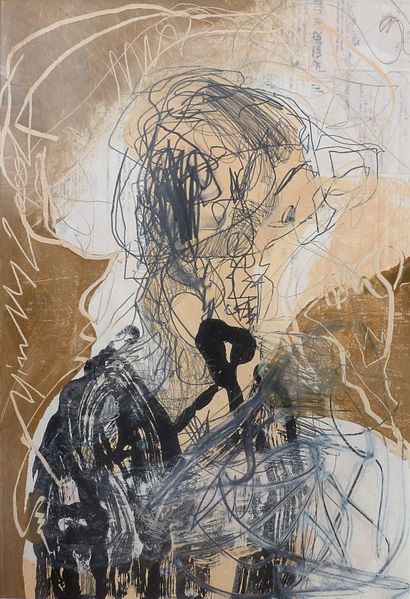 MIRALLES Christophe Naféré / Mixed media on paper / Signed, titled and dated 2004...
