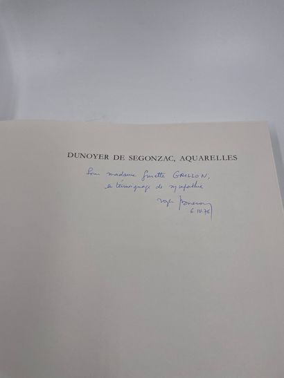 null 1 Volume : "Dunoyer de Segonzac Aquarelles", Texte Inédit de l'Artiste et une...