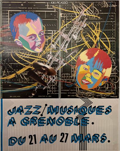 null PICASSO Kiki. Jazz Musique à Grenoble du 21 au 27 mars. 1983. Affiche offset....