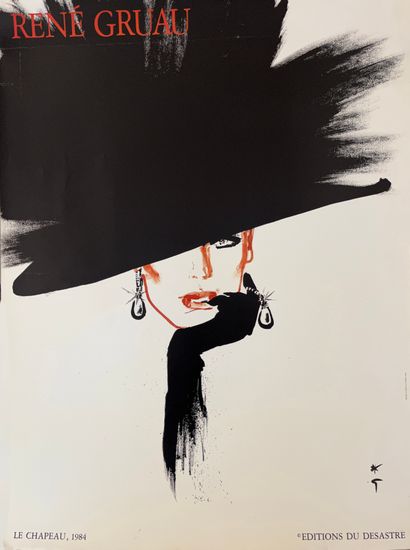 null GRUAU René (d'après). Le chapeau. 1984. 3 affiches offset. Copyright Edition...