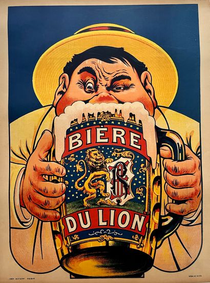 null OGE Eugène (non signée). Bière du Lion. Circa 1905. Affiche lithographique....