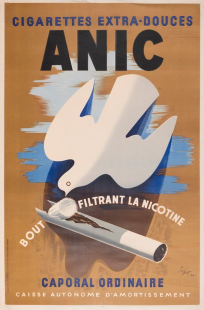 null SEPO (Severo Pozzati dit). Cigarettes Extra-Douces Anic. Bout filtrant la nicotine....