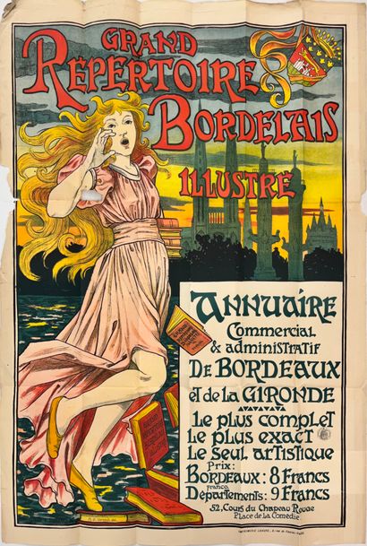 null GRASSET Eugène (?). Grand Répertoire Bordelais Illustré. Circa 1900. Affiche...