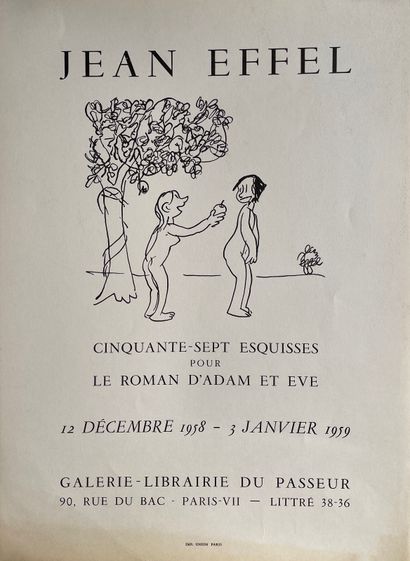 null EFFEL Jean. Cinquante-sept esquisses pour le roman d'Adam et Eve. 12 décembre...