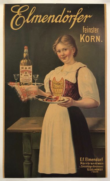 null ANONYME. Elmendörfer feinster Korn. Circa 1890. Affiche en chromolithographie....