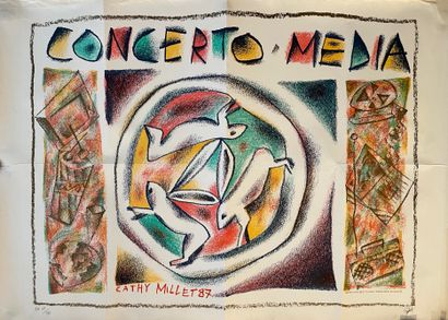 null MILLET Cathy. Concerto-Média. 1987. Affiche lithographique sur papier fort....