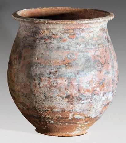 NINDOWARI (2300 - 2000 av. J.C.) Vase en terre cuite à engobe rouge à décor zoomorphe...