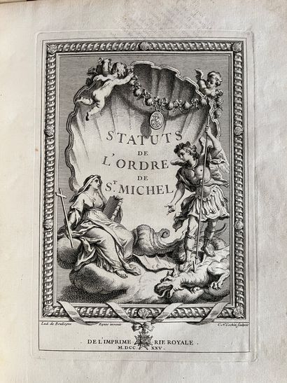 null [SAINT-MICHEL]
Statuts de l'ordre de Saint-Michel 1725. In-4, reliure cuir aux...