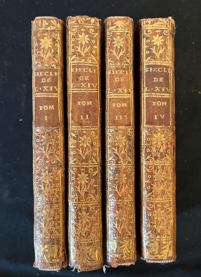 DE FRANCHEVILLE Le Siècle de Louis XIV. Chez, Leypsic 1764. 4 volumes in-12 plein...