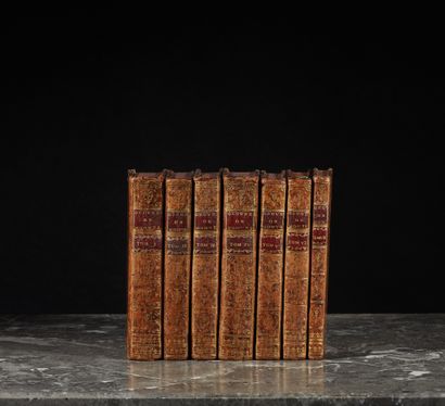 MONTESQUIEU OEuvres. Amsterdam, chez Merkus 1758. 7 volumes in-8 full calf, smooth...
