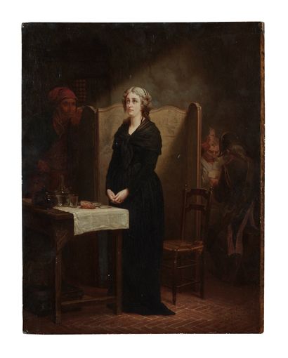 Charles Louis Lucien MULLER (Paris 1815 - 1892) La Reine Marie-Antoinette, prisonnière...