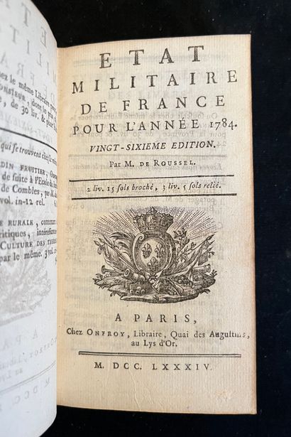 null [MILITARIA]
Military state of France for the year 1771, 1777, 1788, 1784 4 volumes...