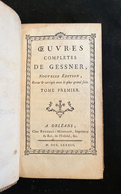 GESSNER OEuvres. Orléans Rouzeau-Montaut. 1783. Trois volumes In-12 plein veau tacheté,...