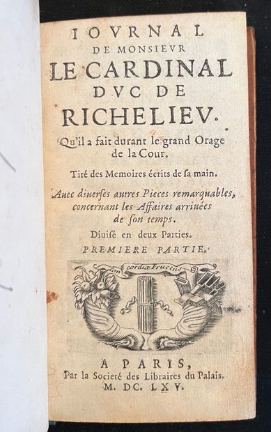[DUC DE RICHELIEU] Diary of the Cardinal Duke of Richelieu. Paris Librairie du Palais...