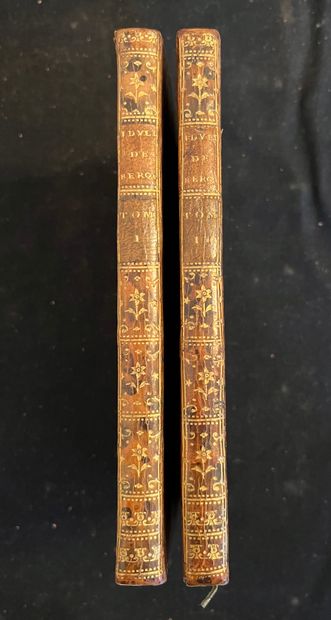 BERQUIN Les idylles. Deux volumes in-8, plein veau jaspé, dos lisse