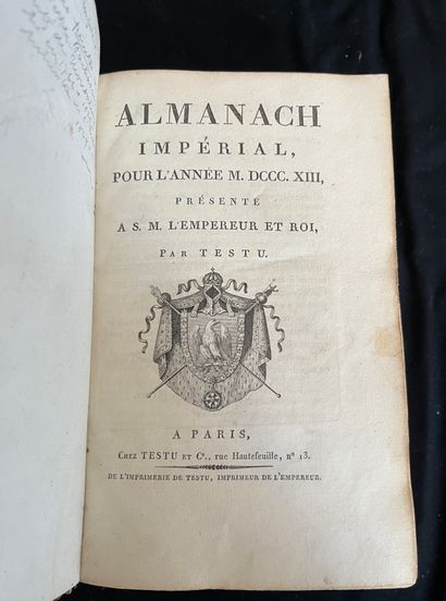 null [ALMANACH]
Almanach impérial pour l'année 1813. Paris, chez Testu rue Hautefeuille....