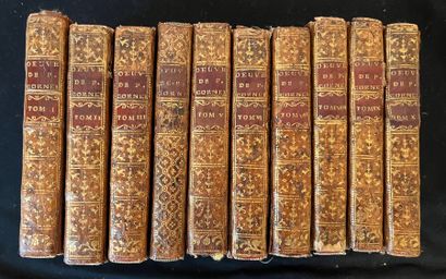 CORNEILLE OEuvres. 10 volumes in-12 plein veau, dos lisse orné, pièce de titre et...