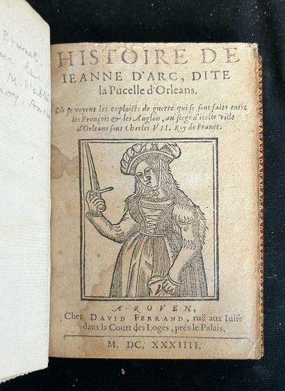 null [HISTOIRE]
Histoire de Jeanne d'arc. Rouen chez David Ferrand 1633. In-12 plein...