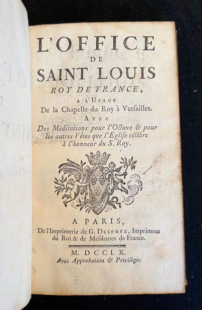 null Office de Saint-Louis
Paris, chez G.Desprez 1760. In-8 full red morocco with...
