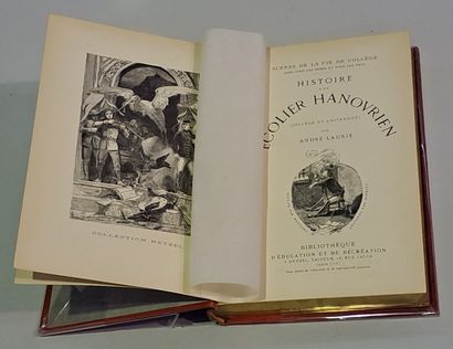 null Ensemble de 4 cartonnages Hetzel. 1) André Laurie, Histoire d'un écolier hanovrien....