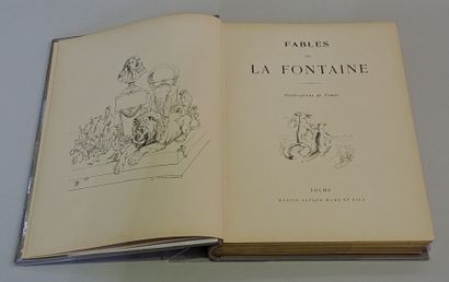 null Ensemble de 4 cartonnages Mame . 1) Les fables de La Fontaine, ill. par Vimar...