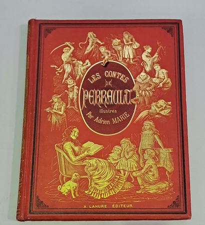 null Les Contes de Perrault , cartonnage grand in folio rouge , ed. Lahure , ill....