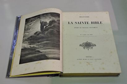 null Ensemble de 3 cartonnages Mame. 1) Abbé Cruchet, Histoire de la Sainte Bible,...
