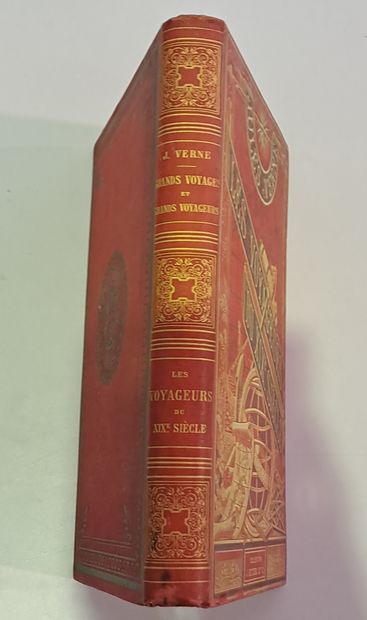 null Jules Verne, Les voyageurs du XIXe siècle, Hetzel, ill. par Benett , cartonnage...