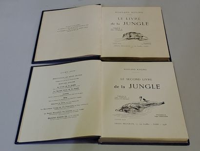 null Ensemble de 2 cartonnages Delagrave par Rudyard Kipling . Le Livre de la jungle...