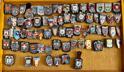 72 various firemen badges