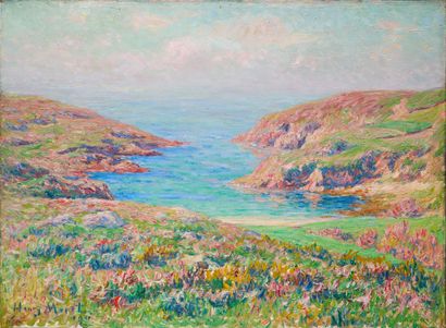 Henry MORET (1856-1913) Brittany Coast, Spring Morning, Portec, 1911
Oil on canvas,... Gazette Drouot