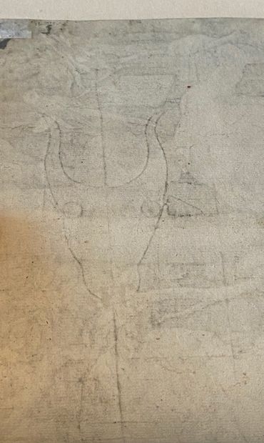 ALBRECHT DÜRER (1471-1528) 亚当和夏娃（或人类的堕落），1504年
錾花铜版画
248 x 191 mm
在方格线的边缘切出极好的样板，牛头水印与三角形和花（M....