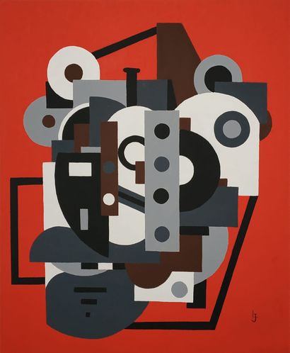 Johann Luthner Le moteur
Huile sur toile, monogrammée en bas à droite
65 x 54 cm