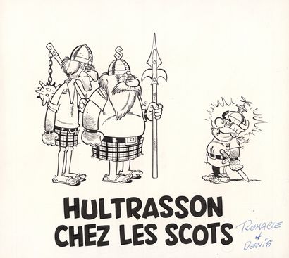 Marcel REMACLE (1926-1999) Hultrasson - Fais-moi peur viking !
Encre de Chine sur...