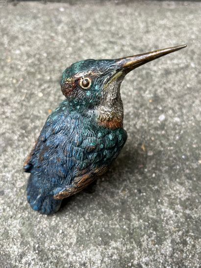 null Le colibri
Bronze de Vienne polychrome (usures)
H. 10 cm L. 12 cm
