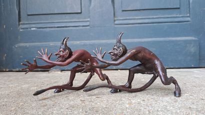 null Diableries (Curiosa)
Paire de bronzes de Vienne polychrome (usures)
H. 8,5 cm...