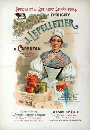 J. LEPELLETIER Isigny (Calvados) 1 Affiche Non-Entoilée B.E. B + plis et déchirures/...
