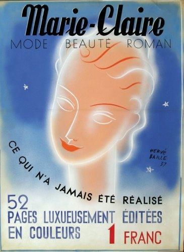 BAILLE HERVE Marie - Claire (Gouache) 1937 - Mode Beaté Roman - Gouache signée/ Signed...