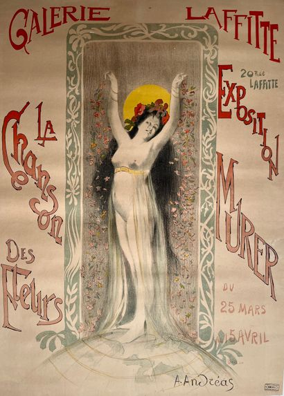 ANDREAS A. Galerie Lafitte. Mürer exhibition. The Flower Song. 1894. Lithographic...