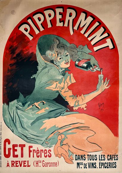 CHERET Jules. Pippermint Get Frères in Revel (Hte Garonne). 1899. Lithographic poster....