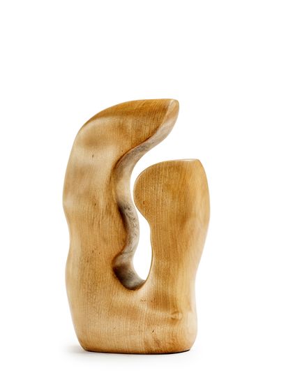 Alexandre NOLL (1890-1970) Rare free-form sculpture in direct carving on sycamore... Gazette Drouot
