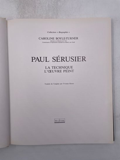 null «Paul Sérusier, la technique de l’oeuvre peint», Caroline Boyle-Turner, Ed....