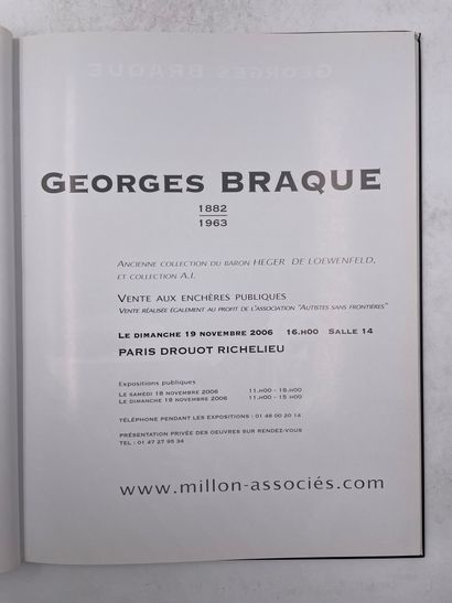 null «Georges Braque, les métamorphoses», catalogue de vente, Ed. Millon & associés,...