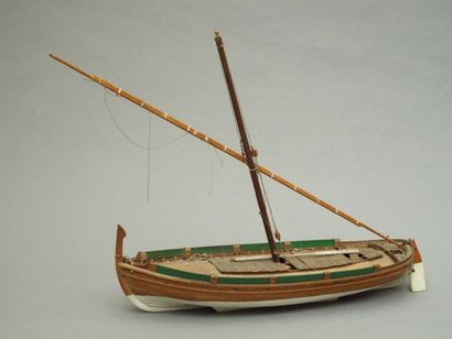 null Maquette d'un bateau de pêche de type TARTANE de la Méditerranée. Coque bordée,...