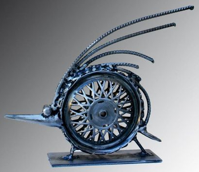 LACROIX Jean-Luc Le nezerisson/Sculpture en métal soudé/Monogrammé sur le socle/28...