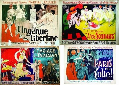null Lot de 4 affiches de Théâtre - CLERICE Lot de 4 Aff. N.E. / Lot of 4 Posters...