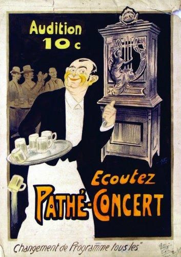 null Ecoutez Pathé-Concert - CLERICE Gouache originale / Original gouach B.E. B +...