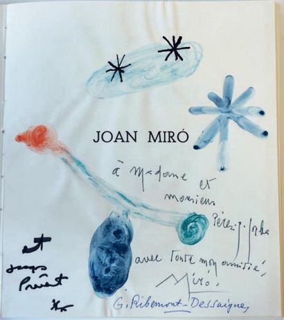 «Joan MIRO» Ouvrage illustré de 5 lithographies originales par MIRO, tirées par Mourlot,...