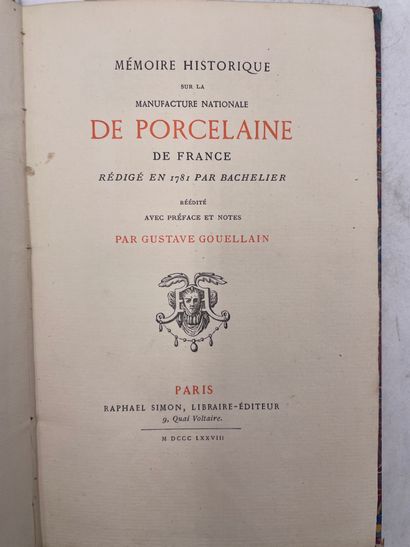  «Mémoire historique sur la manufacture de porcelaine de France», Rédigé en 1781... Gazette Drouot